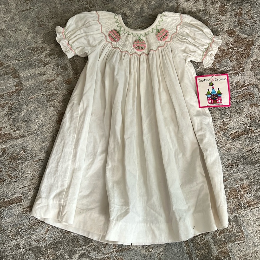Castles & Crowns hand smocked Christmas Ornaments dress 2T. NWT